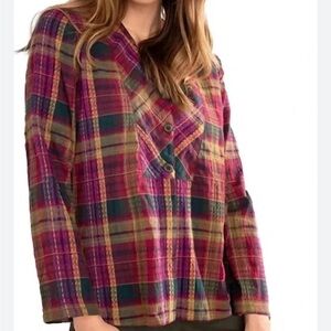 Habitat‎ NWT Multicolor Plaid Blouse